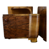 1930s Art Deco Nightstands in Walnut Finish, Czechoslovakia