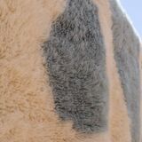 Modern sky blue and white Mrirt Moroccan rug