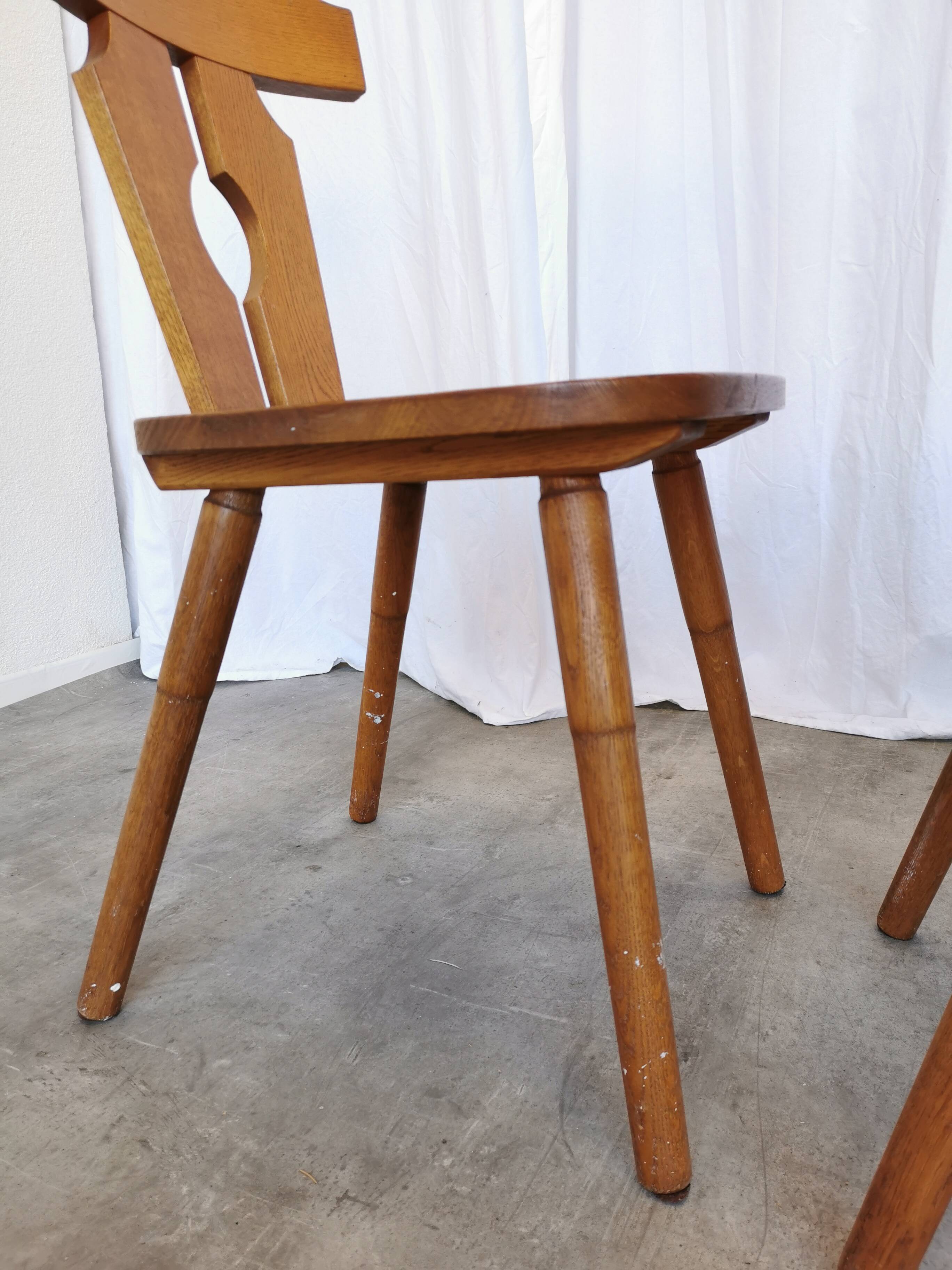 Set of 2 Vintage Wooden Tyrolean Dining Chairs by Ruko Sessel Alois Koller