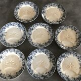 Set of 8 old asparagus plates model récamier sarreguemines & digoin