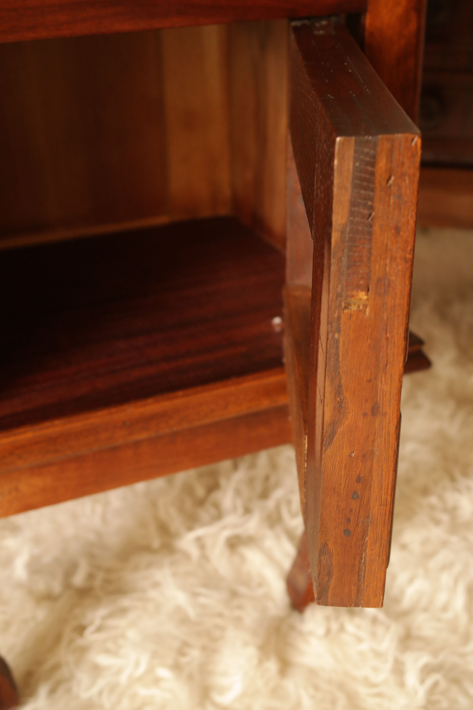 Pair of old walnut bedsides
