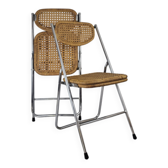 Chaise pliante en rotin 1970