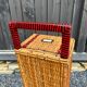 Vintage bread hutch in wicker and scoubidou