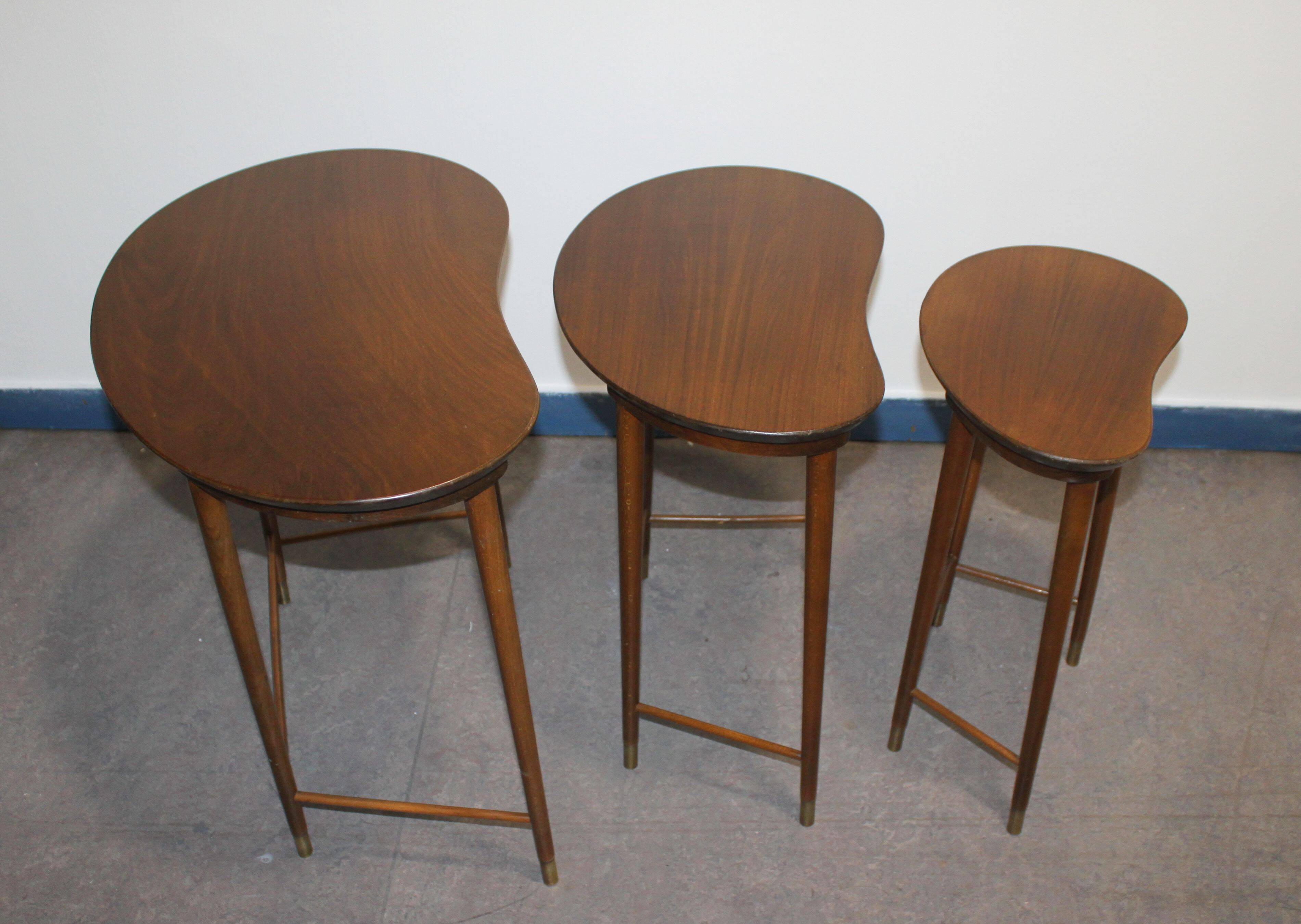 Set of three nesting tables attributed to Edmund Jørgensen, Denmark, 1980
