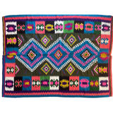 Colorful vintage carpet from Transylvania