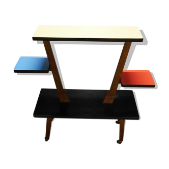 Table porte plante vintage 4 plateaux en formica