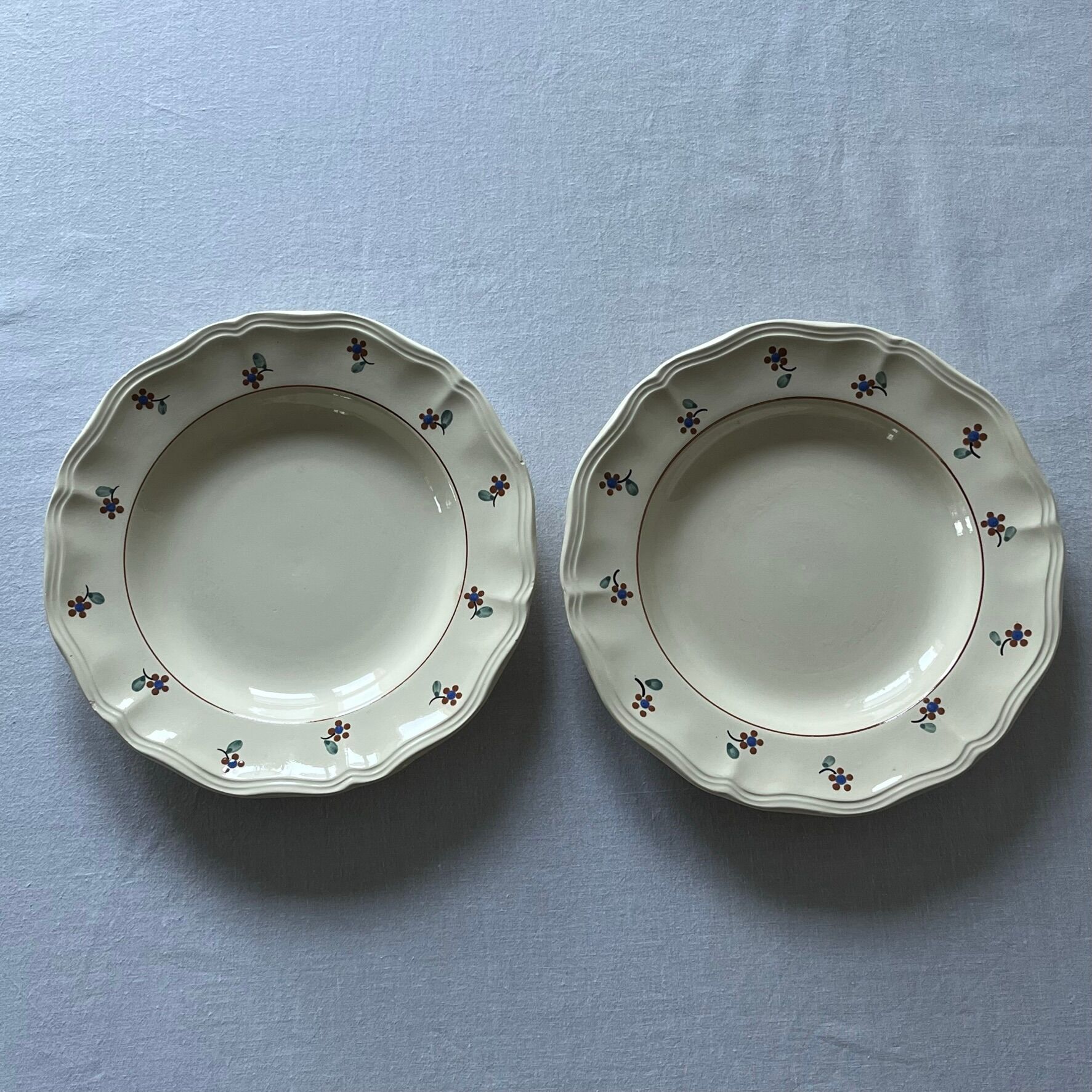 Set of 2 hollow plates Digoin Sarreguemines Arromanches