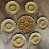 Set of 6 plates and 1 artichoke dish