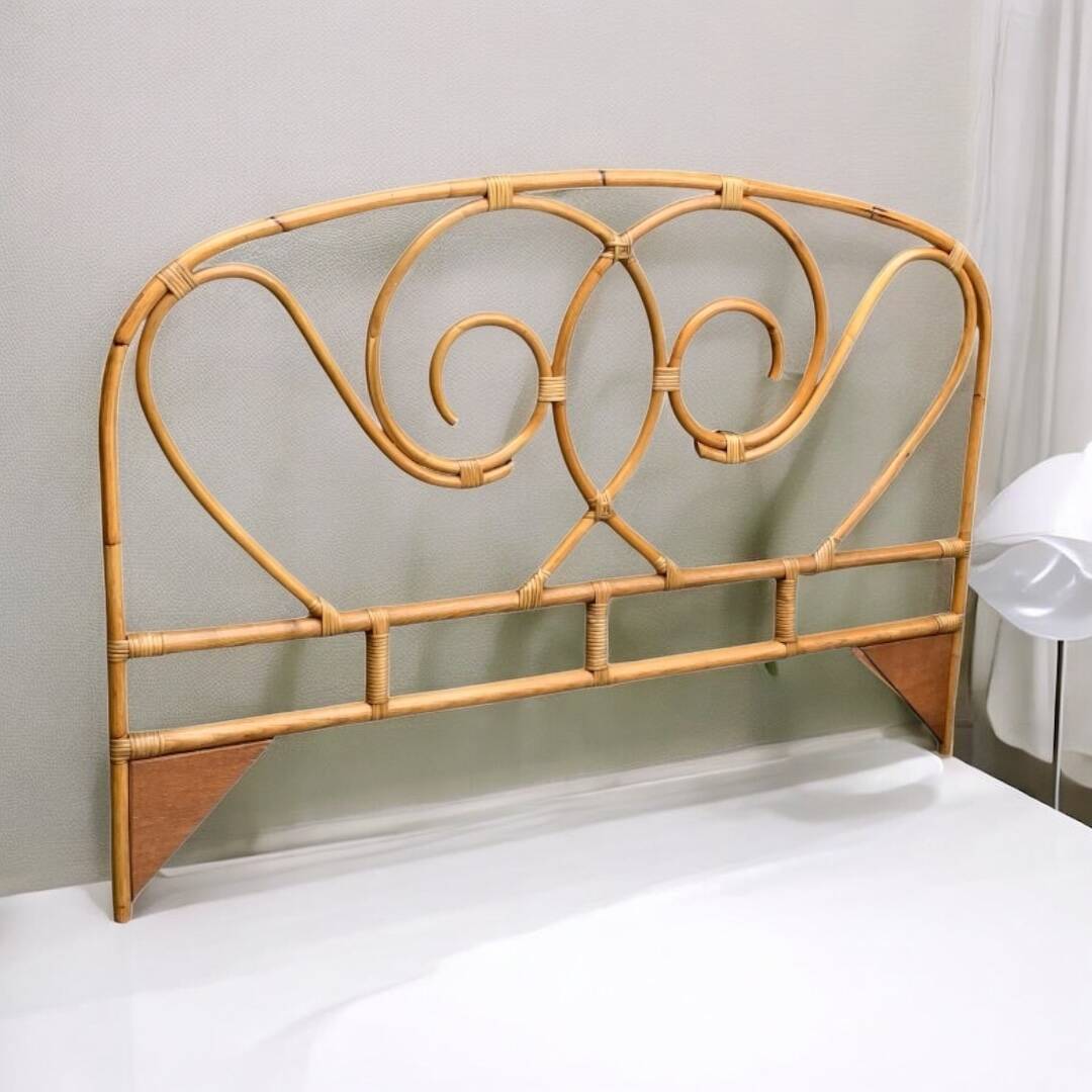 Vintage rattan headboard 1980