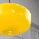 Mid-Century Italian Brass and Yellow Glass Pendant Lamp