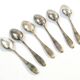 Set of mocha spoons, mid-century modern, silver-plated brass, D. Fraget, Poland, 1950s