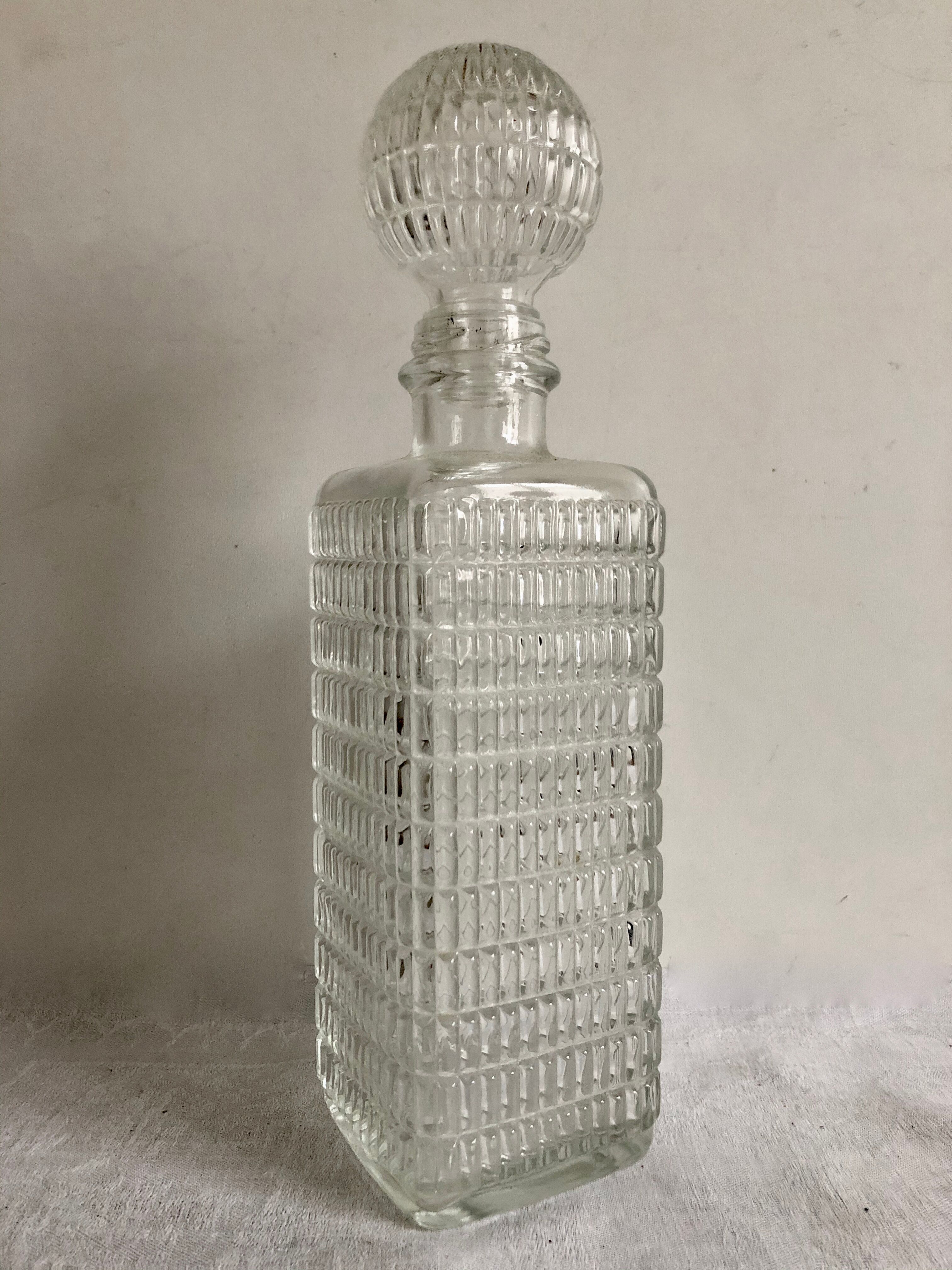Whiskey decanter, cut glass