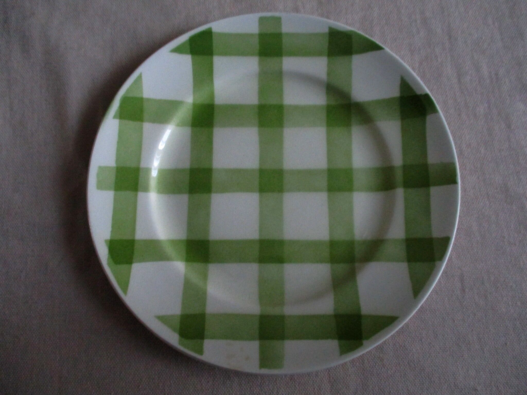4 plates dessert Moulin des loups Orchies green tiles