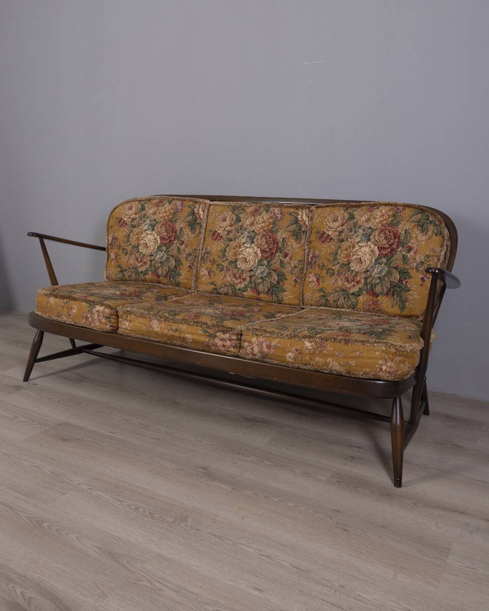 VINTAGE WOODEN SOFA FROM THE 1960S DESIGNED BY L. ERCOLANI FOR ERCOL