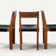 Set of 4 S24 chairs by Pierre Chapo – Solid elm and black leather – 1970