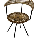 Vintage rattan chair Rohe Noordwolde Netherlands 1960s design