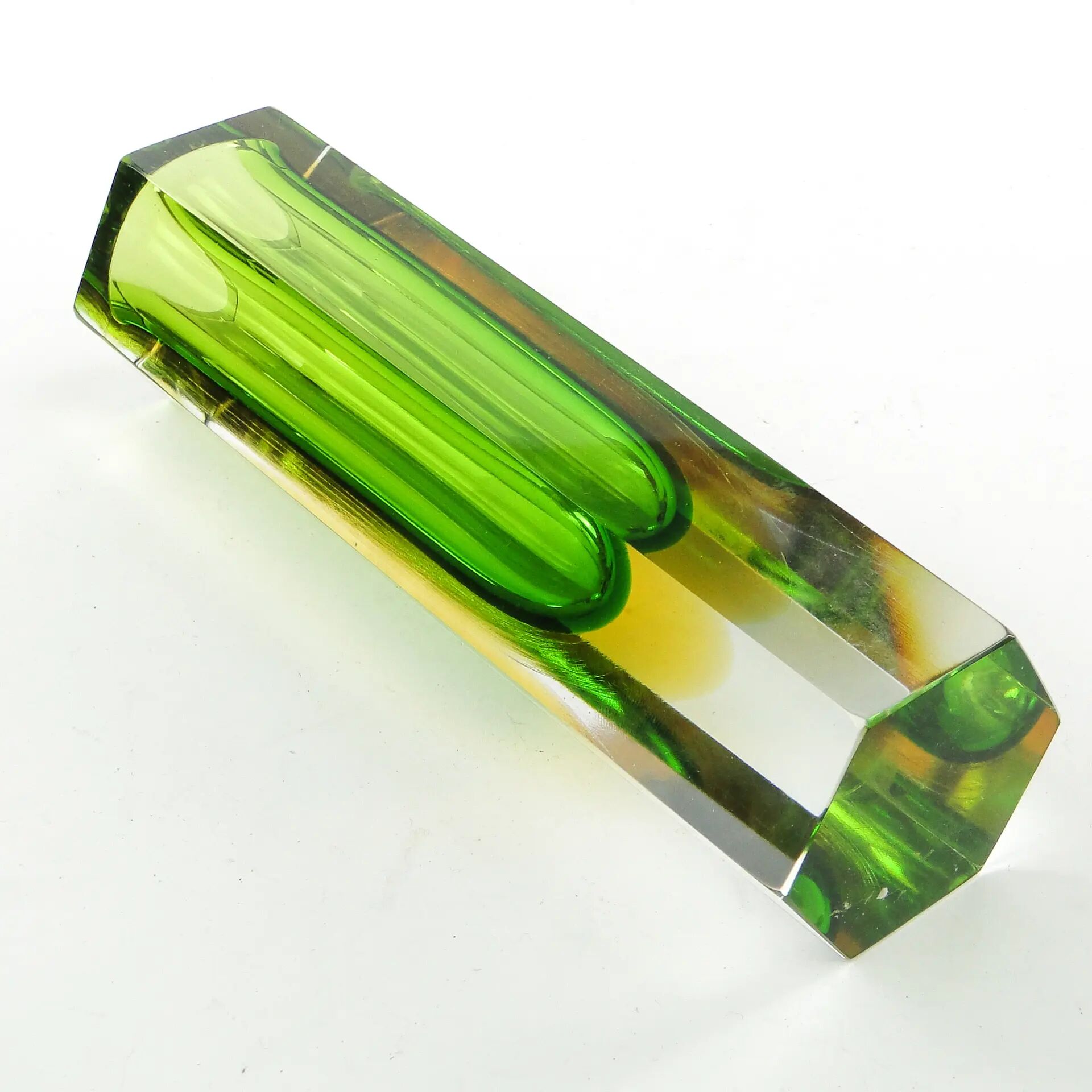 Sommerso vase, Murano glass, designed by F. Poli, Italy, 1950s