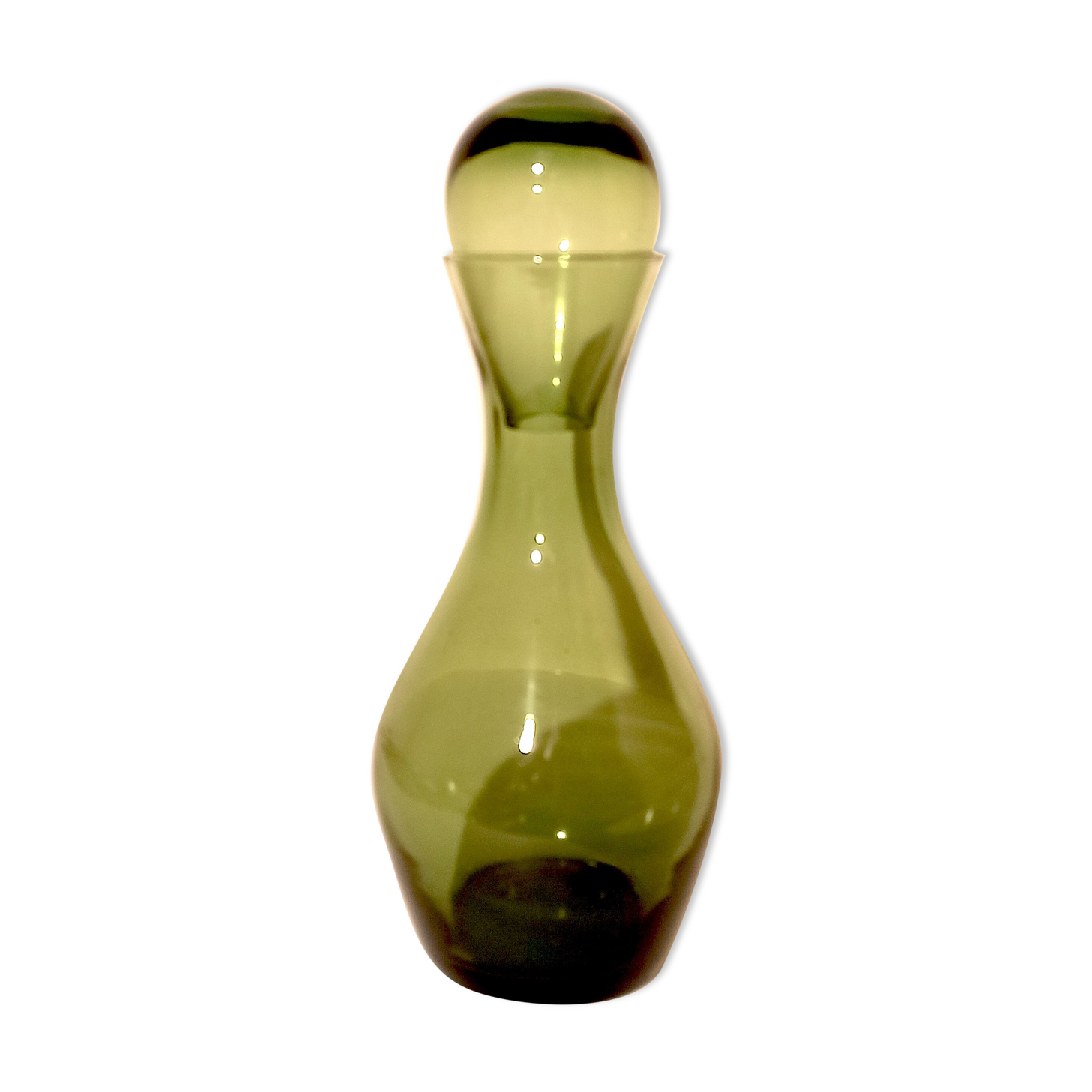 Carafe and its cap 70s, height 28 cm