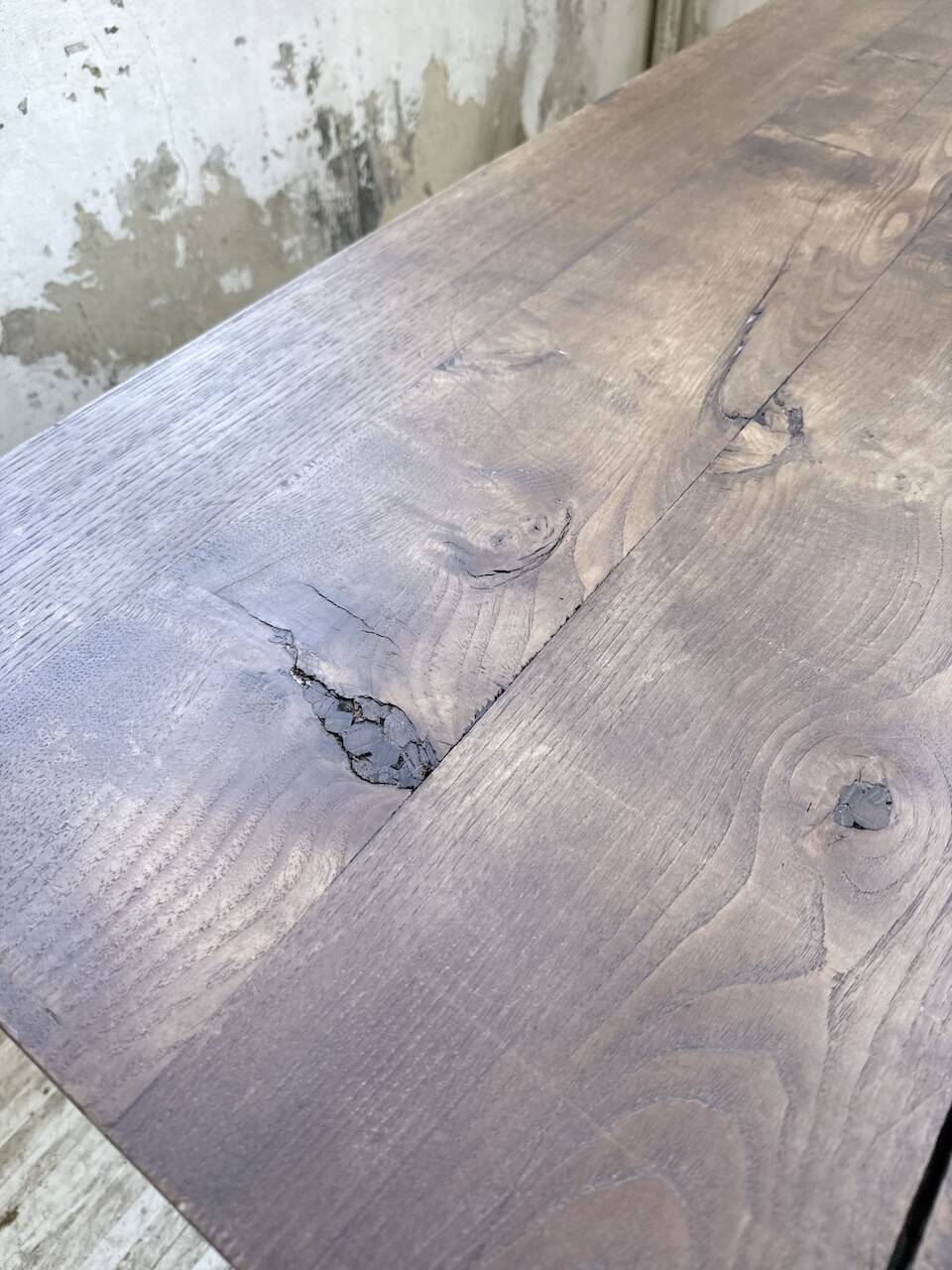 Solid oak table 1900 drapery style XL 280cm with extensions