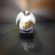 Polychrome glass globe lamp on marble base / vintage 60s-70s