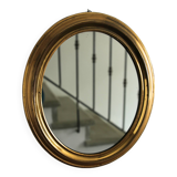 Oval brass mirror