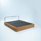 Bauhaus style tubular sleeping sofa in yellow ocre wool