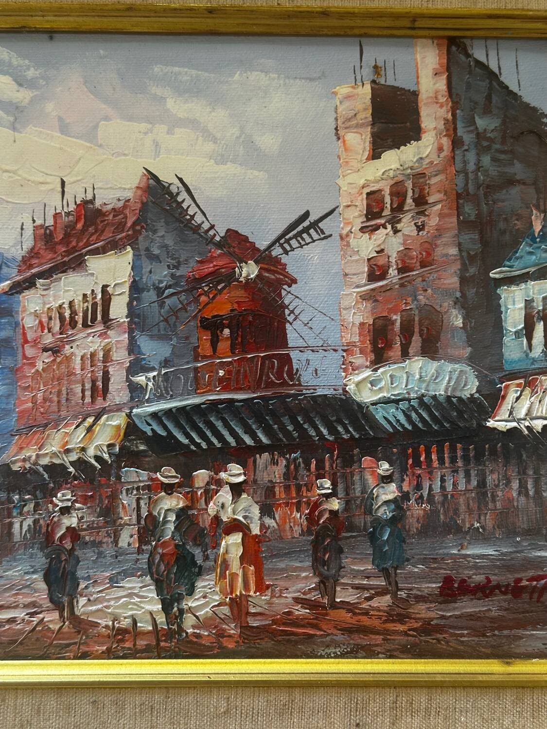 Caroline Burnett (1877-1950) Oil on canvas - Parisian Scene Moul