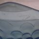 French Art Deco Degué Ice Blue Hexagonal Glass Pendant Ceiling Light