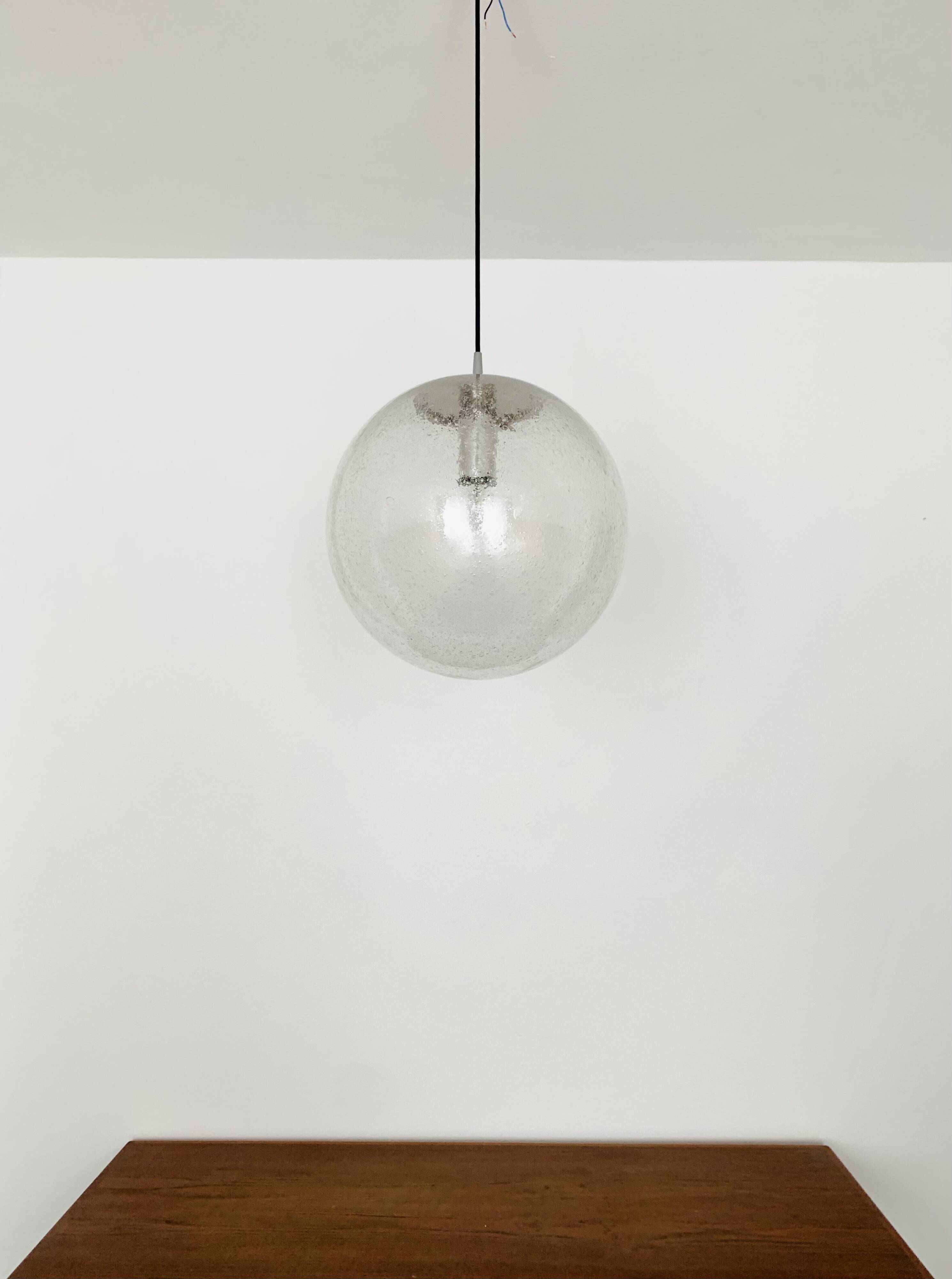 Large bubble glass pendant lamp by Peill and Putzler