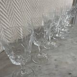 Saint Louis Camargue style palmette crystal stemmed glasses