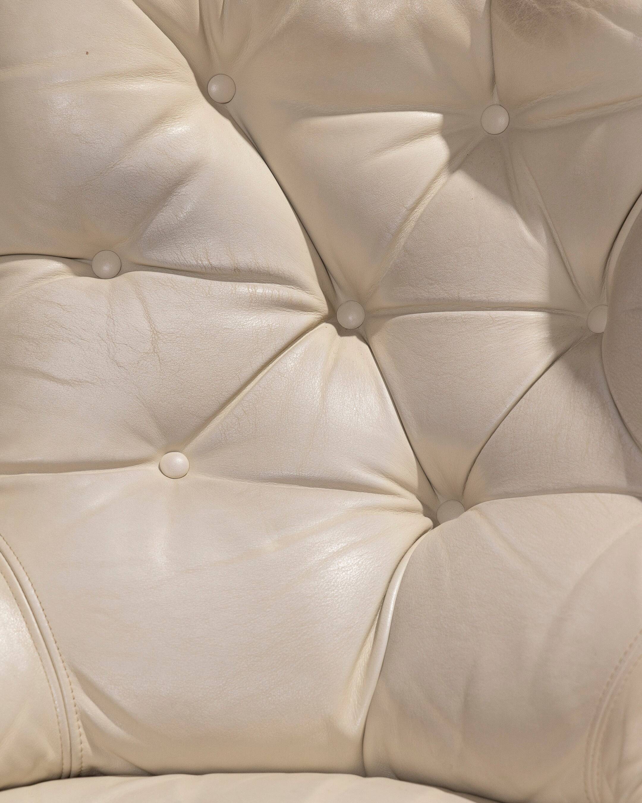 MICHEL CADESTIN KARATE LEATHER ARMCHAIR, 1970s