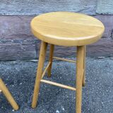 Pair of beech stools 1970s