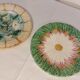 Set of two antique dessert plates in slip