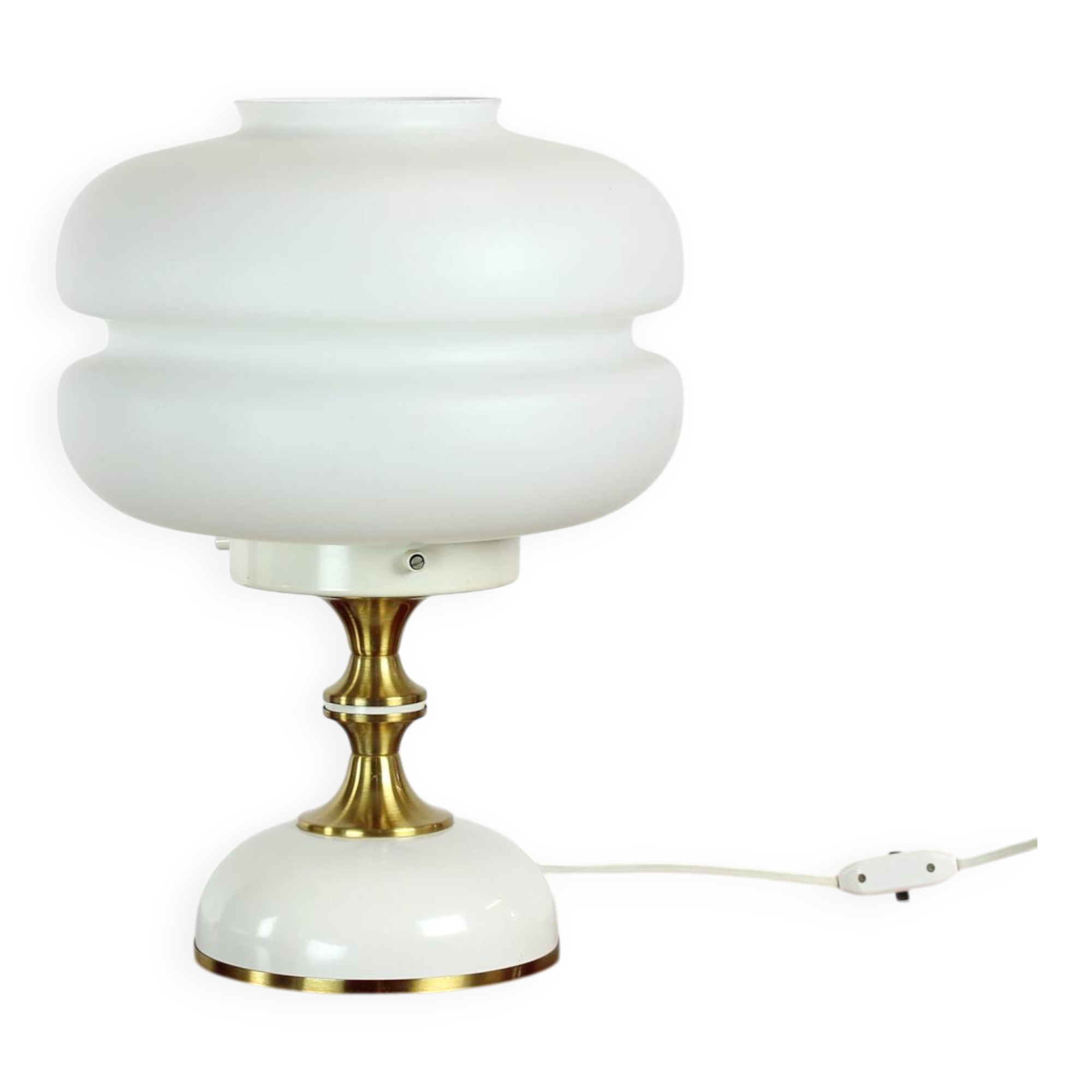 Space Age table lamp in metal and glass by Napako, Czechoslovakia, 1970s