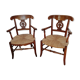 Pair of armchairs paillé and wood style Directoire