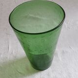 Blown glass vase with bubbles