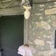 Chandelier, suspension in pink opaline and white interior, complete with pendulum, counterweight,