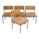 Set of 4 chairs from the 1970s – chrome, vintage fabric