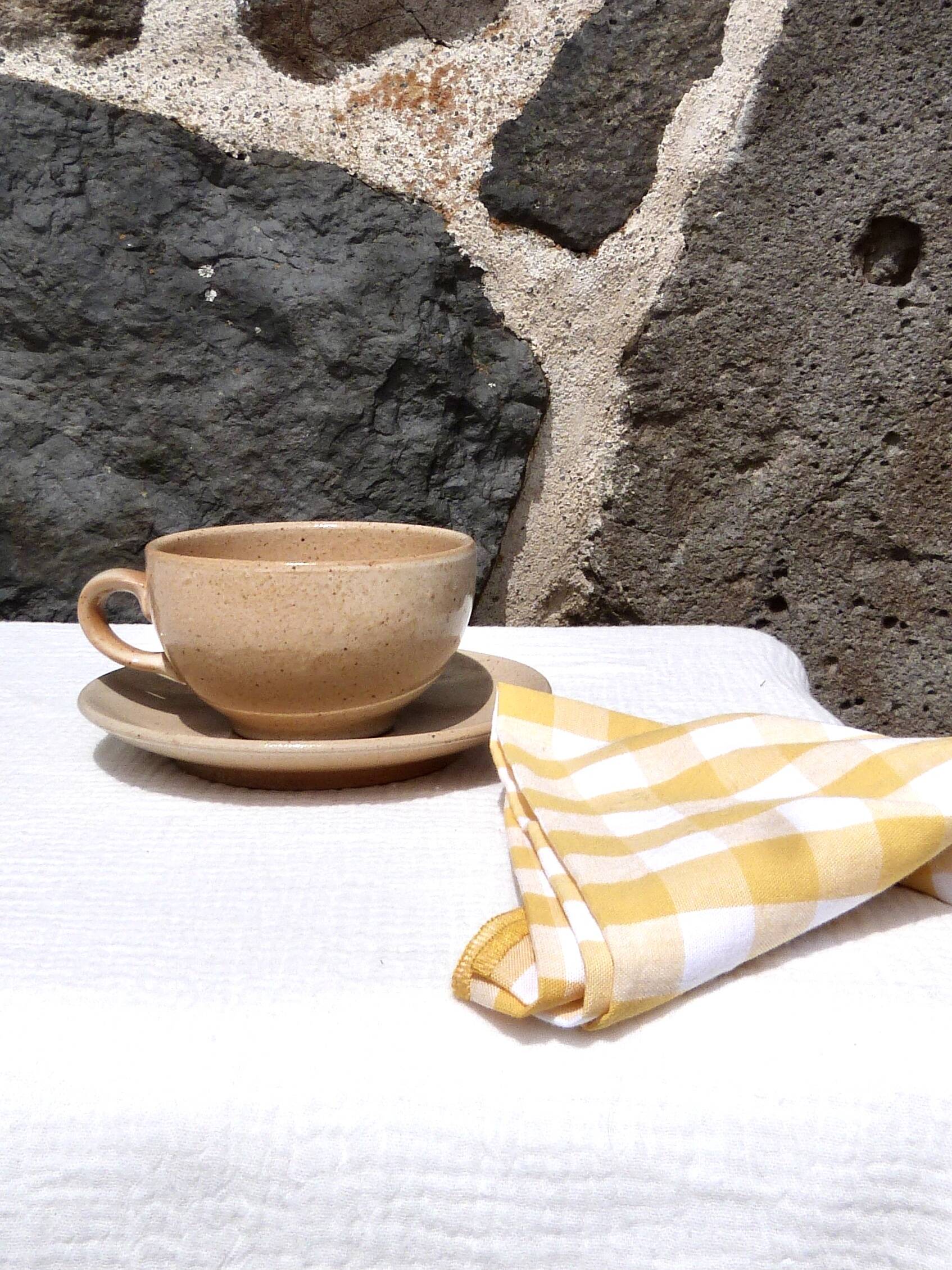 Stoneware cup with saucer Grès du Marais