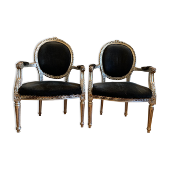 Black velvet medallion chair and silver structure