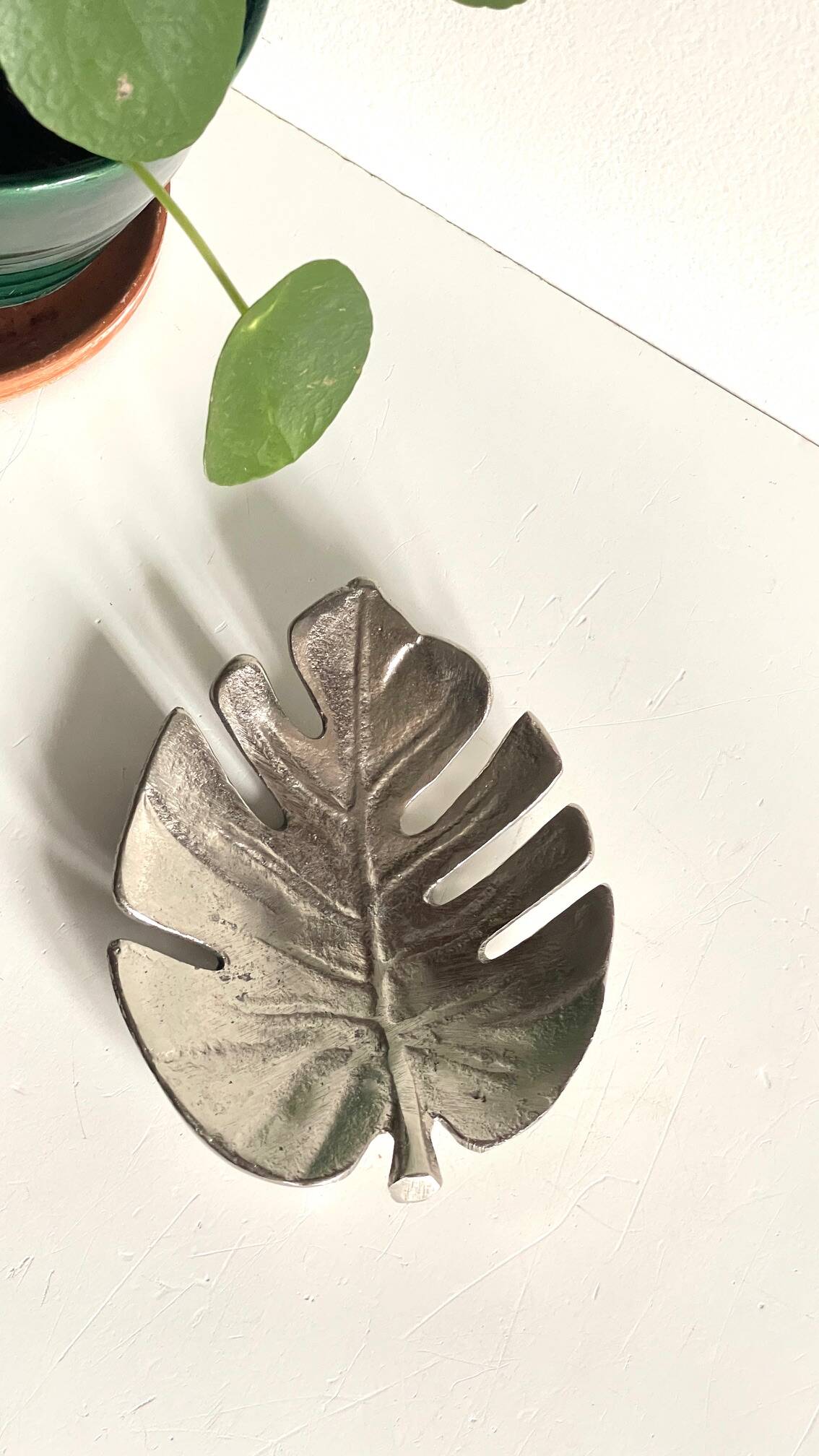 Leaf-shaped metal pocket emptier