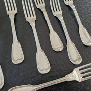 Master Goldsmith : Alfénide, Christofle, Paris - Series of 8 table forks - Chinon model
