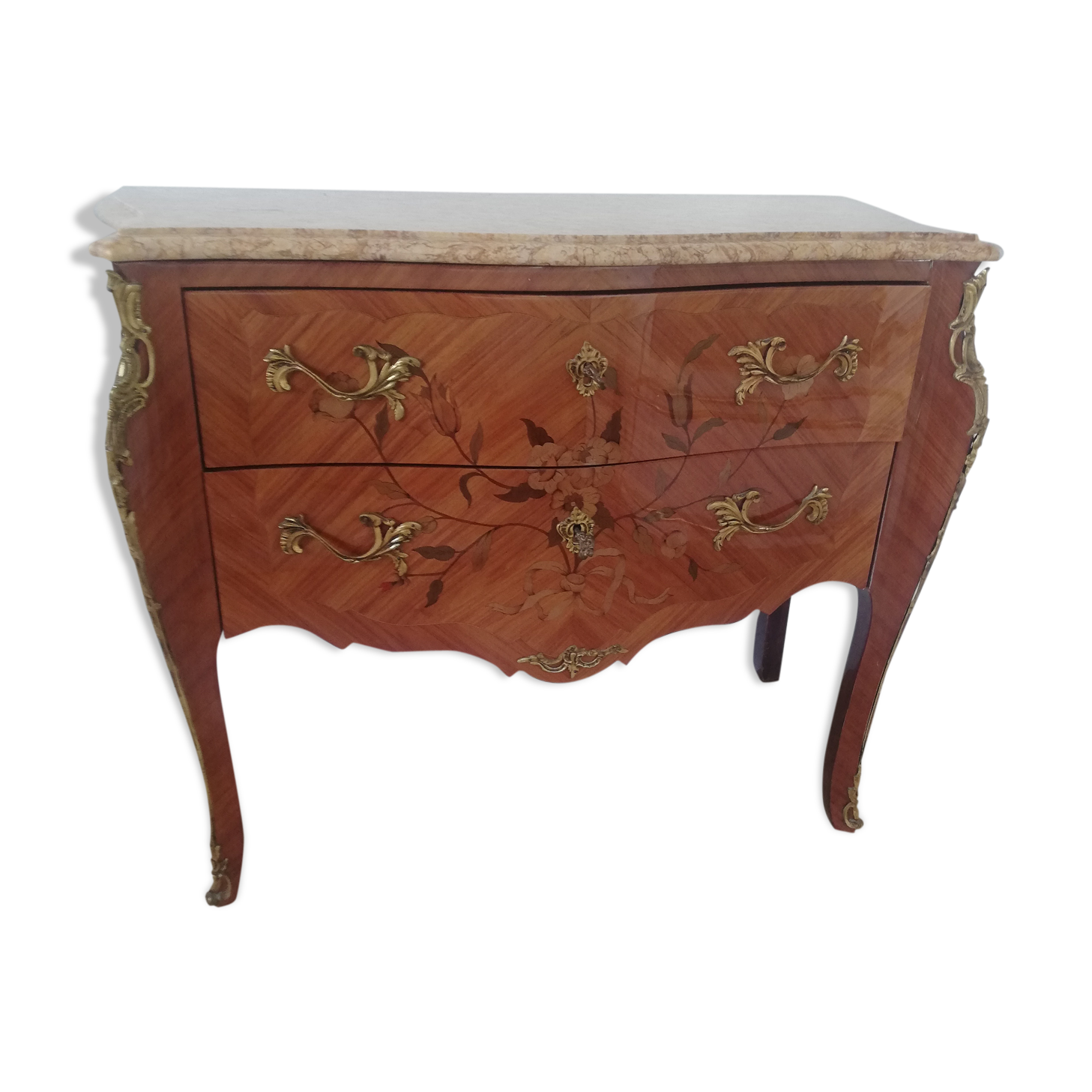 COMMODE Louis XV marquetry