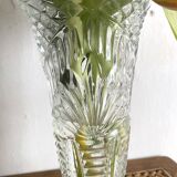 Paire de vases vintage en verre moulé