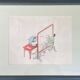 Chinese, Asian woodcut print in wooden frame