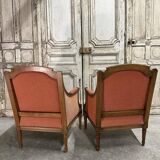 Pair of Louis XVI style armchairs, 20th century.