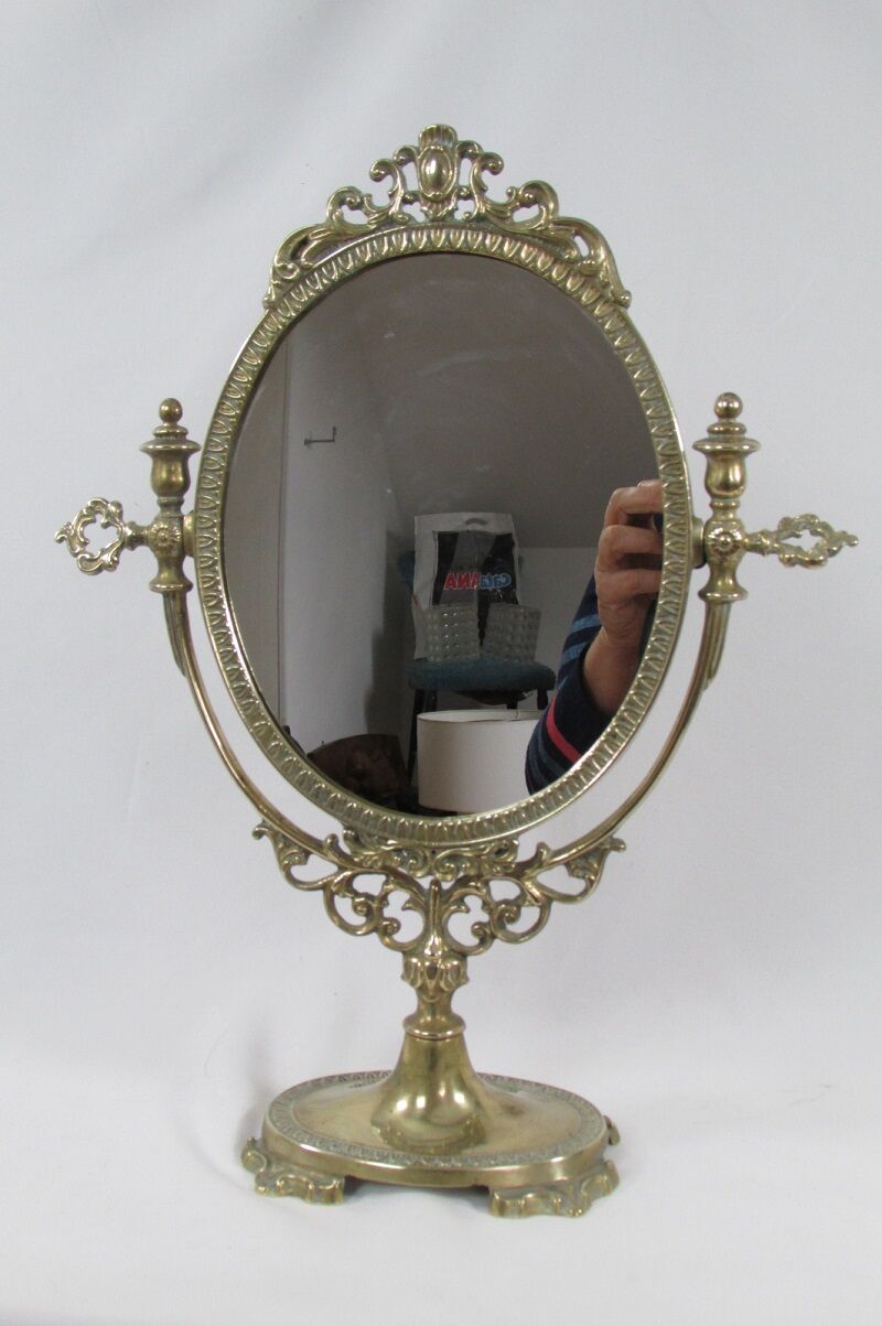 Table psyche, bronze tilting mirror