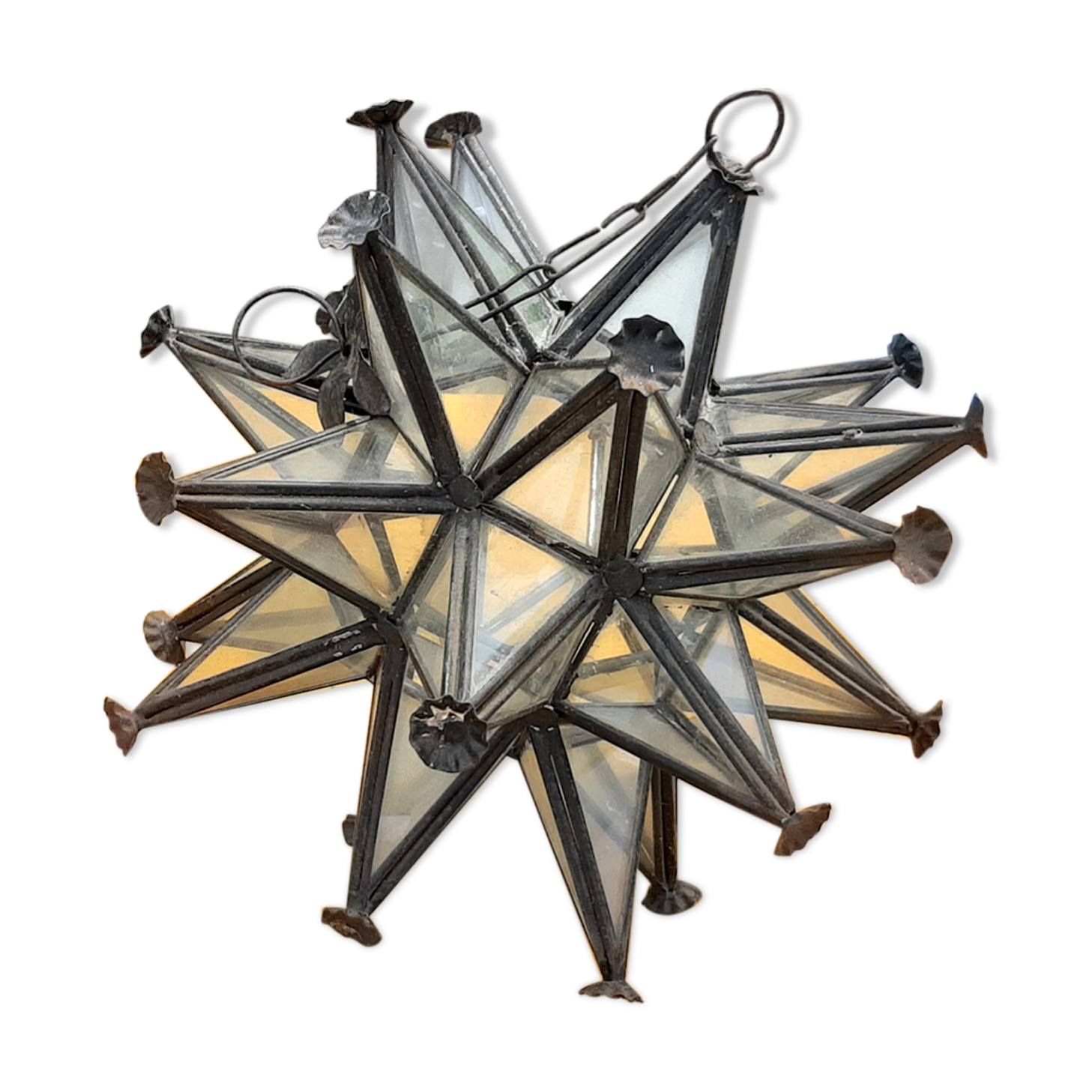 Suspension Vintage Fer et verre