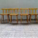Modern Swedish set of 4 pine dining chairs.