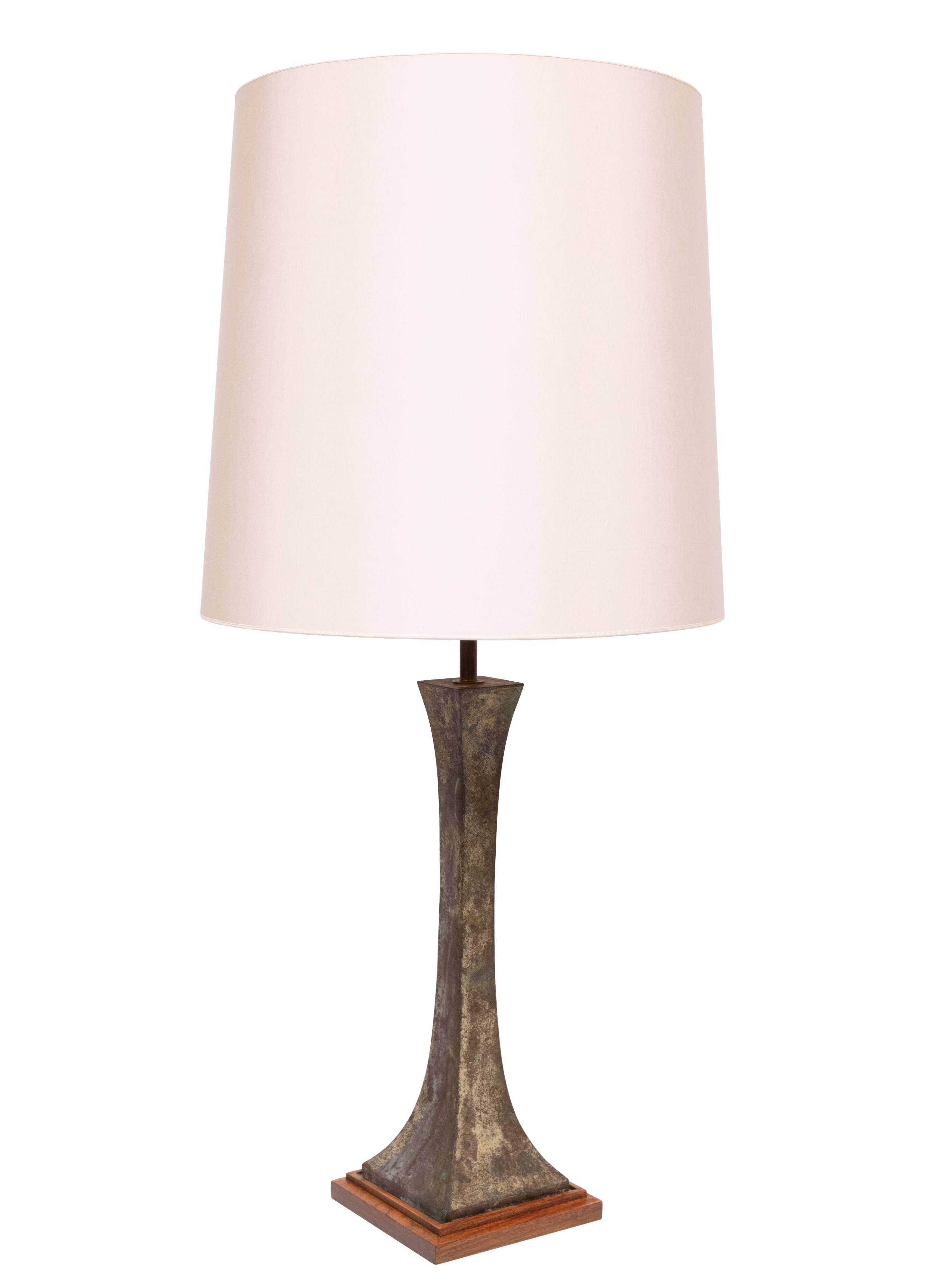 Stunning Stewart Ross James, Hansen Verdigris Bronze Table Lamp, circa 1960